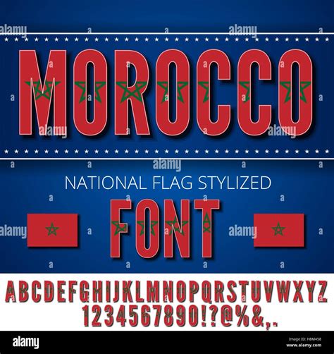 Morocco Flag Font Stock Vector Image & Art - Alamy