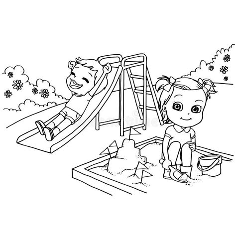 Playground Coloring Page Stock Illustrations – 527 Playground Coloring Page Stock Illustrations ...