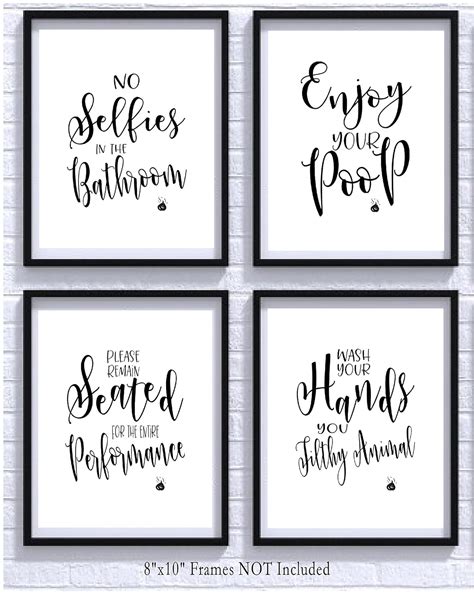 Bathroom Quotes and Sayings Art Prints | Set of Four Photos 8x10 Unframed | 669188273417 | eBay