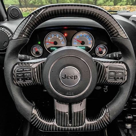 2011-2018 Jeep Wrangler JK/JKU "ELITE" Black Carbon Fiber Steering Wheel | 💎 Carbon Fiber ...