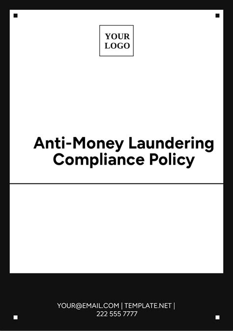 Anti-Money Laundering Compliance Policy Templates - Edit Online & Download Example | Template.net