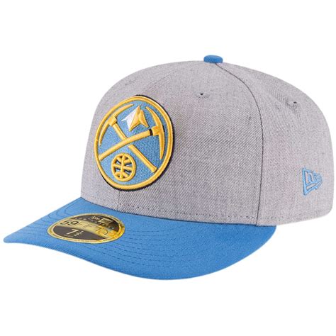 New Era Denver Nuggets Heathered Gray/Light Blue Two-Tone Low Profile 59FIFTY Fitted Hat