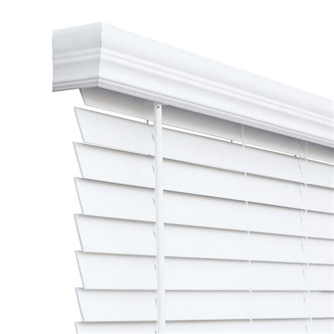 Chicology Cut-to-Width White Cordless 2 in. Slat Faux Wood Blind - 32 in. W x 48 in. L-CFW-CW ...