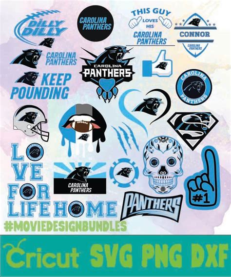 CAROLINA PANTHERS LOGO BUNDLES SVG PNG DXF - Movie Design Bundles