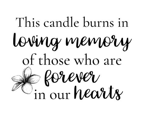 Printable This Candle Burns In Loving Memory Of Those Who | Etsy