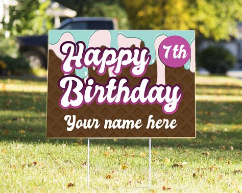 Happy birthday sign outdoor happy birthday yard sign | Etsy