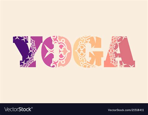 Yoga word design Royalty Free Vector Image - VectorStock