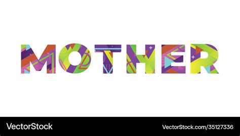 Mother concept retro colorful word art Royalty Free Vector