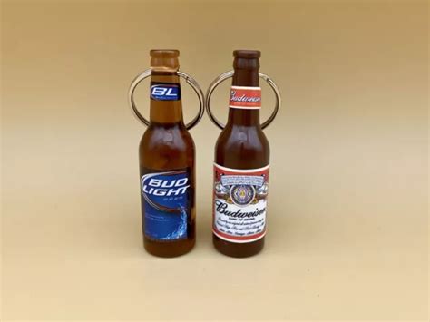 BUD LIGHT & Budweiser Beer Novelty Bottle Cap Openers 2.5” Keychains Vintage $14.40 - PicClick