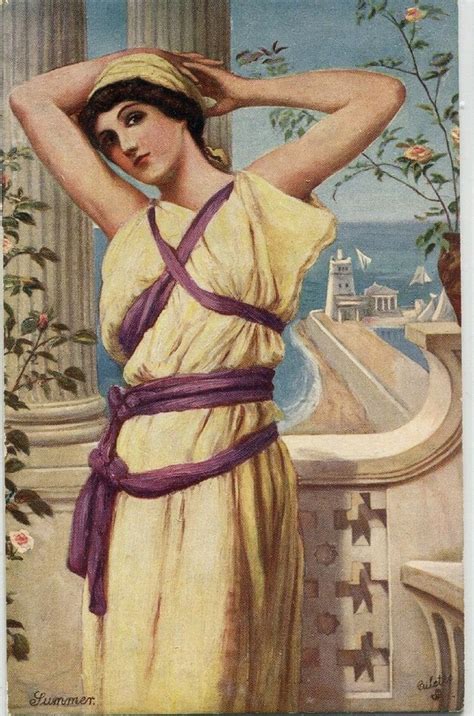 Summer Woman Graeco-Roman 1910 Free Stock Photo - Public Domain Pictures