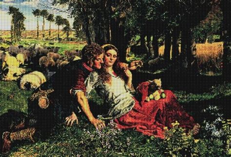 Adapted from artwork "The Hireling Shepherd" by William Holman Hunt (English, 1827-1910 ...