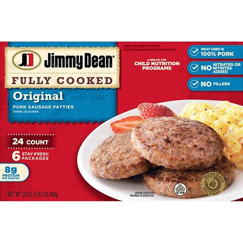 Jimmy Dean Fully Cooked Original Pork Sausage Patties - Shop Sausage at ...