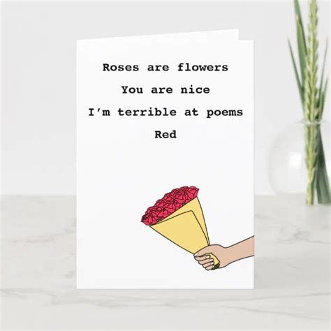 Roses are red funny poem Valentine’s Day Holiday Card | Zazzle