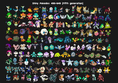 Fifth generation shiny pokedex by Lendsei on DeviantArt