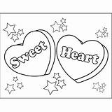 Sweethearts Candy Hearts Sketch Coloring Page sketch template