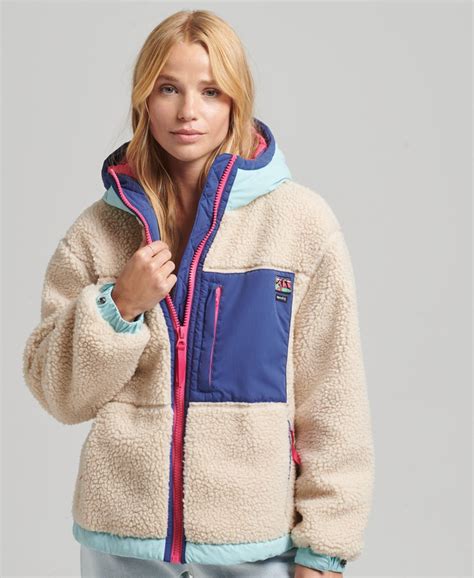 Superdry Hooded Sherpa Jacket - Women's Womens Sustainability View-all