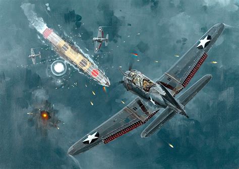 Douglas SBD Dauntless Battle of Midway | Wwii plane art, Aviation art, Wwii fighter planes