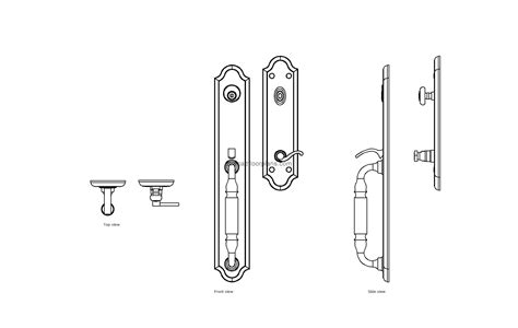 Baldwin Door Lever, AutoCAD Block - Free Cad Floor Plans