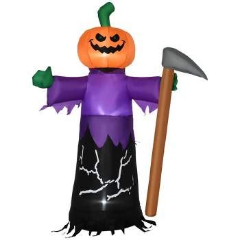 Homcom 9.5' Halloween Inflatables Grim Reaper Archway, Giant Outdoor ...