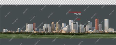 Premium PSD | Panoramic city view