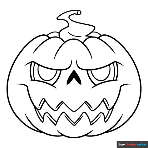 Halloween Pumpkin Coloring Page | Easy Drawing Guides