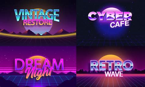 Design 80s retro vintage style text and neon logo by Shikha2810 | Fiverr