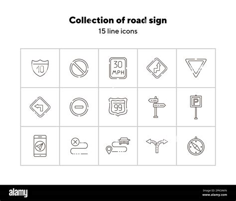 Collection of road sign icons Stock Vector Image & Art - Alamy