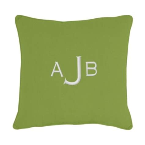 Monogrammed Outdoor Throw Pillow & Weather Resistant Sunbrella Fabric