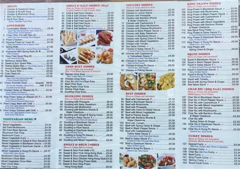 Menu at Chopsticks fast food, Llangollen