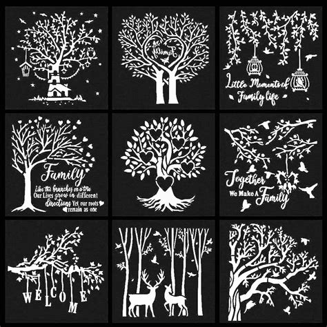 Family Tree Stencils for DIY Painting & Drawing 0n - Etsy