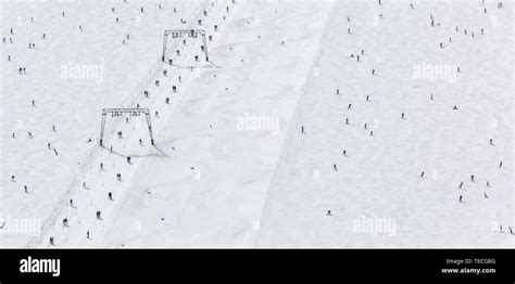 Overview of Austrian ski resort in the Alps Stock Photo - Alamy