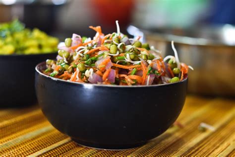 Moong Sprouts Salad with Carrots Recipe by Archana's Kitchen