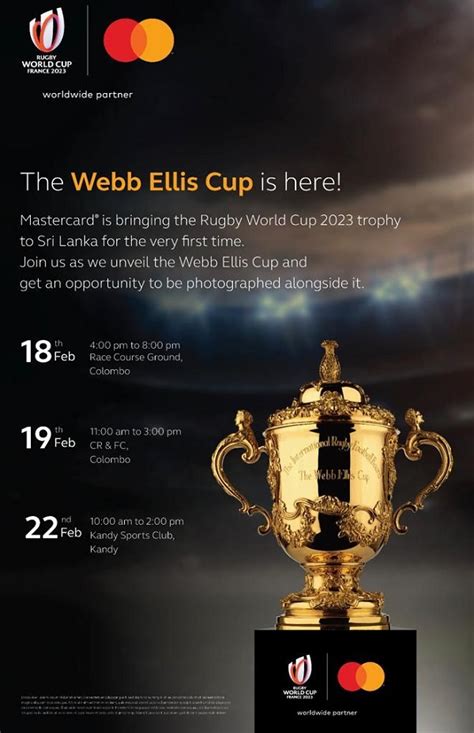 Rugby World Cup trophy to be on display in Sri Lanka - Newswire