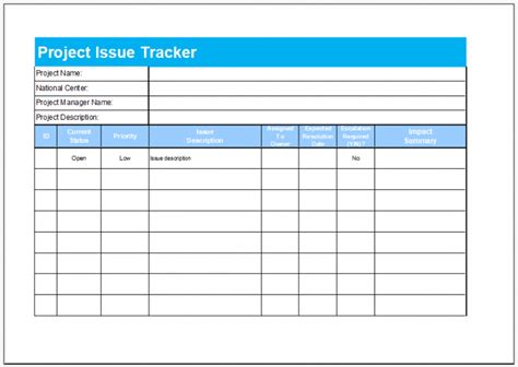 Issue Tracker Template Excel Free Download