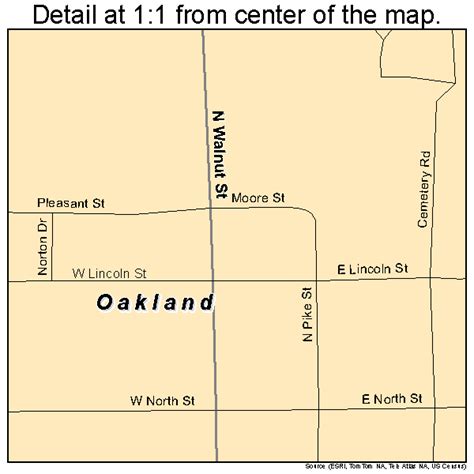 Oakland Illinois Street Map 1754781