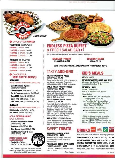 Online Menu of Mazzios Italian Eatery Restaurant, Guymon, Oklahoma, 73942 - Zmenu