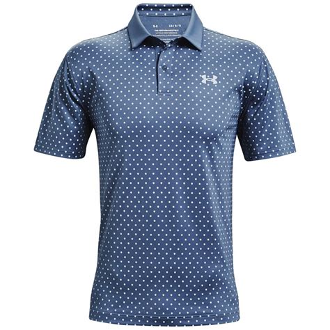 Under Armour Performance Printed Golf Polo Shirt Mineral Blue | Scottsdale Golf