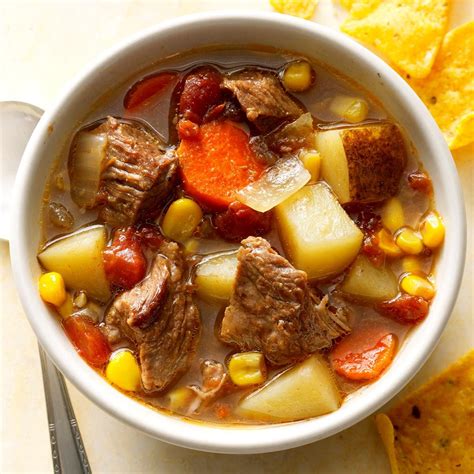 Slow-Cooked Mexican Beef Soup Recipe | Taste of Home