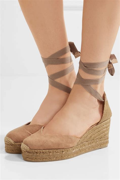 Lyst - Castaner Chiara Canvas Wedge Espadrilles in Natural