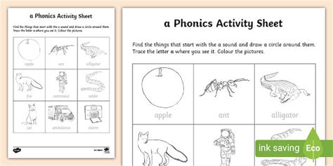 Phonics Worksheet - a (teacher made)