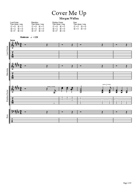 Cover Me Up Mandolin Tab & Chords - MorganWallen | PaidTabs