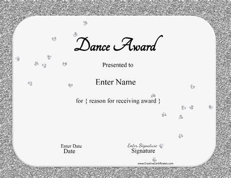 Free Dance Certificate Template - Customizable and Printable