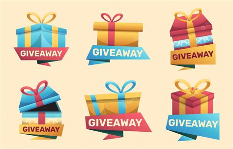 Premium Vector | Giveaway time sticker collections