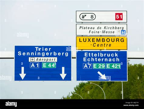 Luxembourg motorway overhead direction signs Luxembourg Europe Stock Photo - Alamy