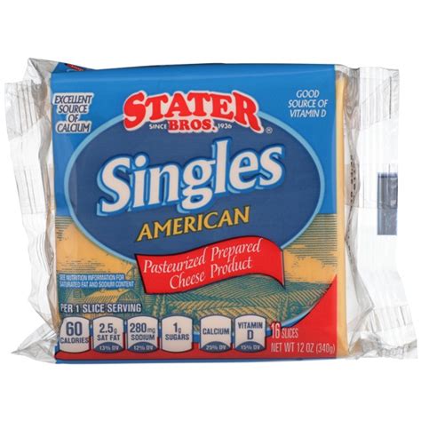 Stater Bros. Singles American Pasteurized Prepared Cheese Product - 1Source