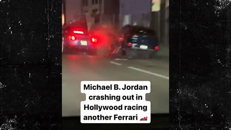 Michael B. Jordan Crashes Ferari In Hollywood