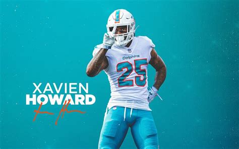 Download wallpapers Xavien Howard, fan art, Miami Dolphins, minimalism ...