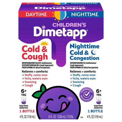 Dimetapp Children's Daytime + Nighttime Cold & Cough - Grape - Shop ...