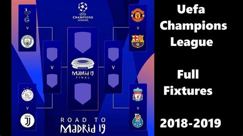 Uefa Champions League Fixtures 2018-2019 - YouTube