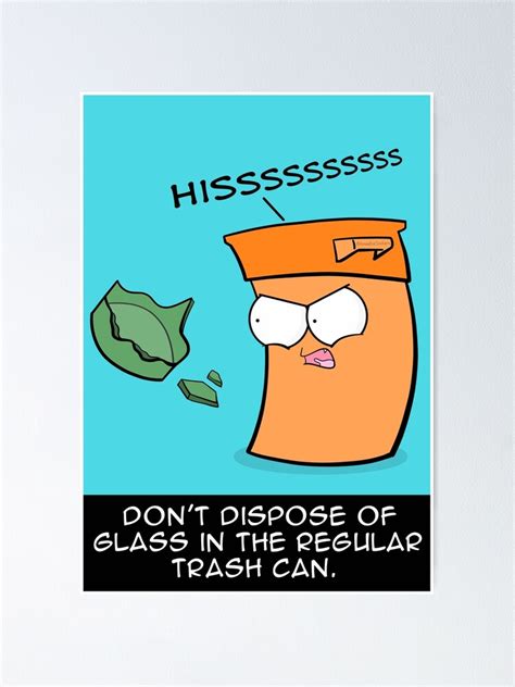 "Lab Safety Poster #1 - Throw Glass in Designated Container" Poster for Sale by amoebasisters ...